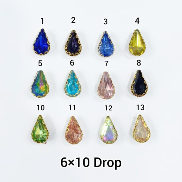 DROP STONES 6*10mm (12 PCS PACK)